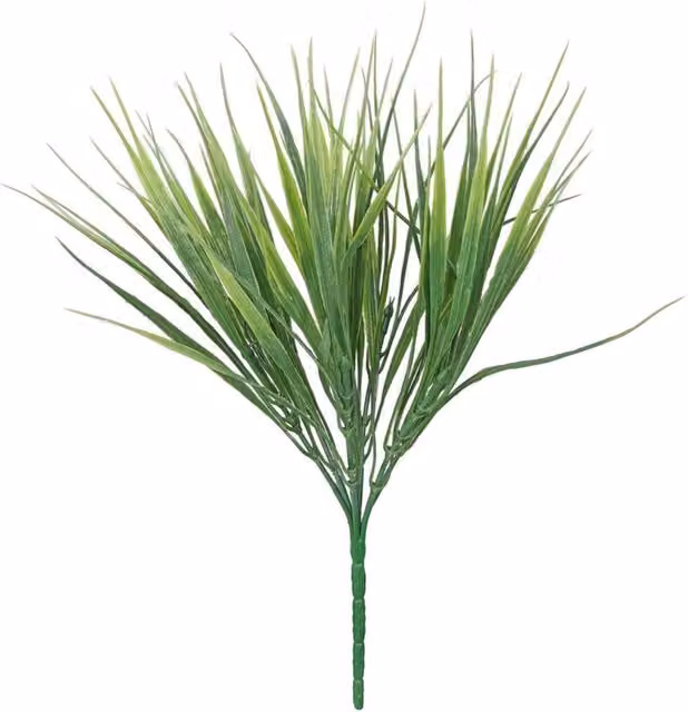 KDMD 4 Pack of Potted Green Grass Bushes in Textile Material