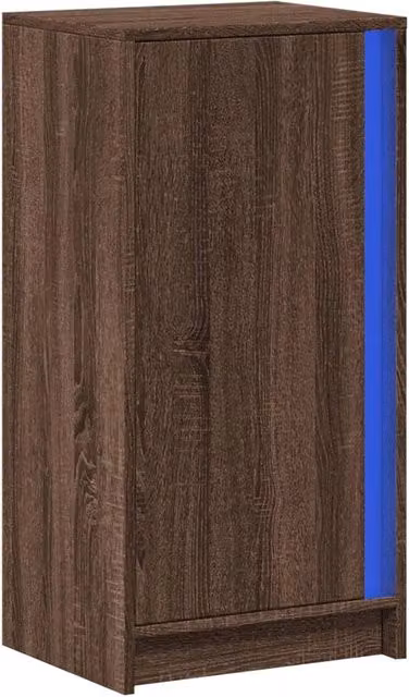 Berkfield Home Modern Brown Oak Sideboard with Integrated LED Lighting, W/D/H: 42.5 x 34 x 85 cm