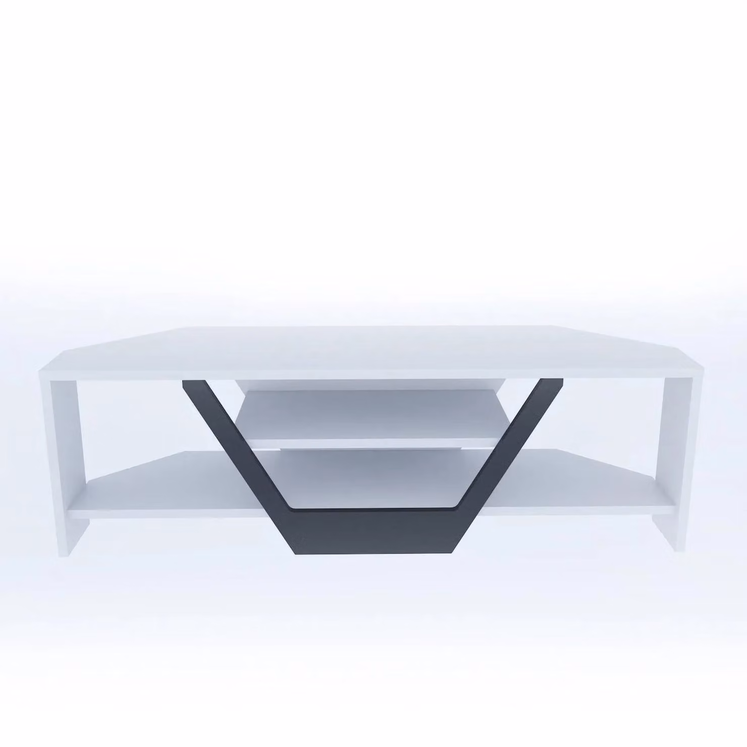 Decorotika Sares Corner TV Unit in Black and White – 2