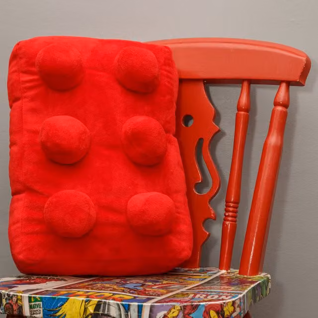 REPLICUSHION CO Red Building Brick Plush Cushion, W: 40 cm, D: 26 cm, H: 1 cm – 3