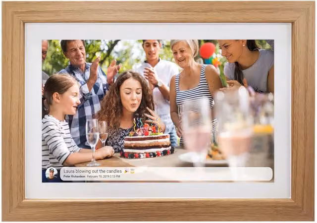 Denver Full HD Digital Wi-Fi Touch Screen Photo Frame - Brown