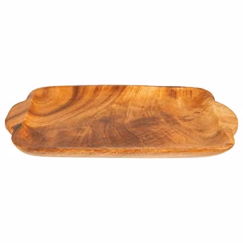 Premier Housewares Socorro Rectangular Acacia Wood Serving Tray with Handles, Brown