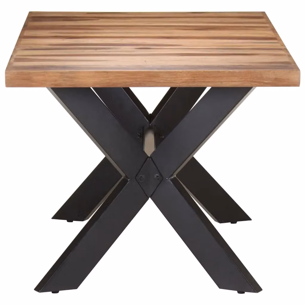 Berkfield Home Rectangular Dining Table in Brown Acacia and Rubberwood with X-Frame Legs, W/D/H: 180 x 90 x 75 cm – 2