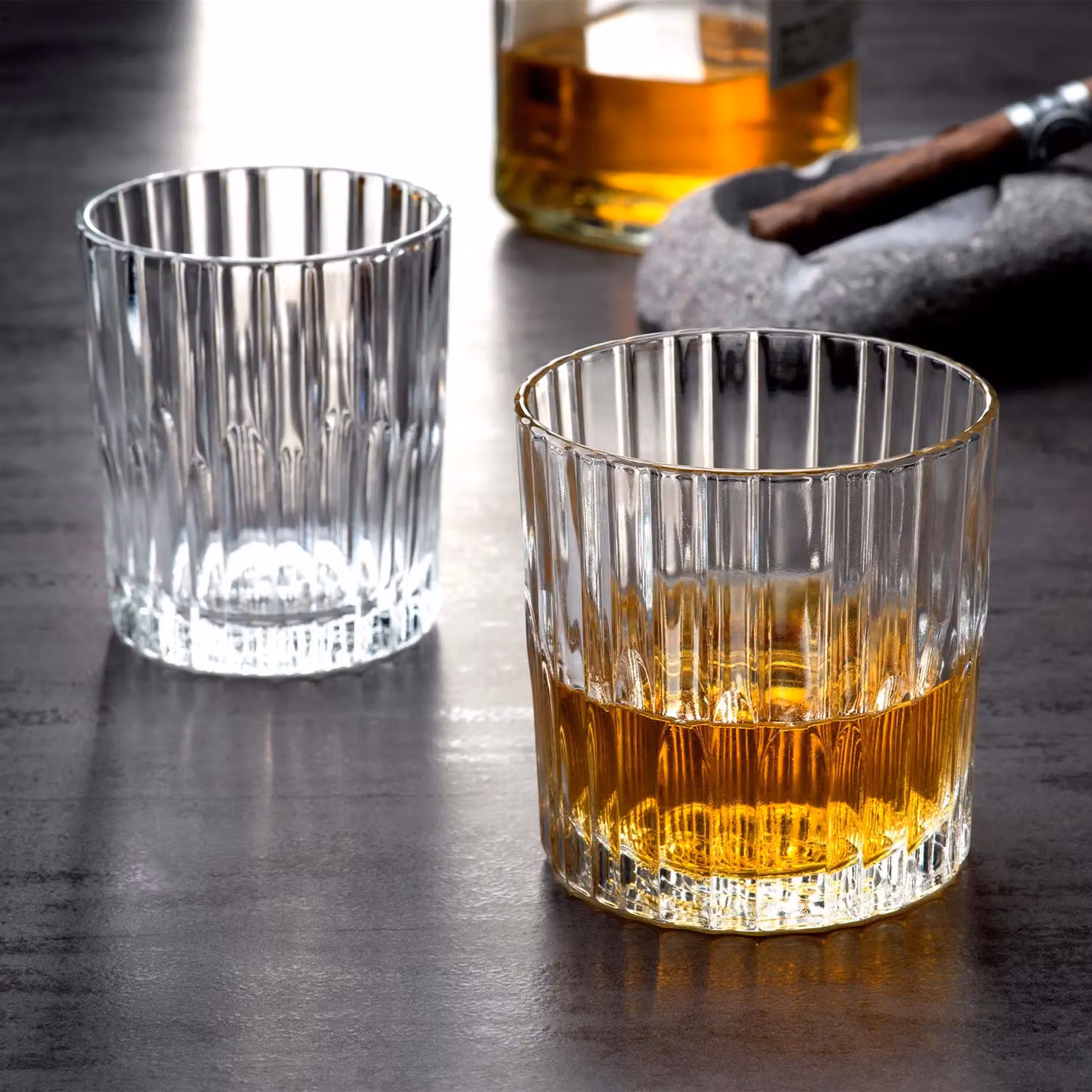 Duralex Manhattan Whisky Tumbler Glasses, Transparent, 220 ml, Pack of 6 – 3