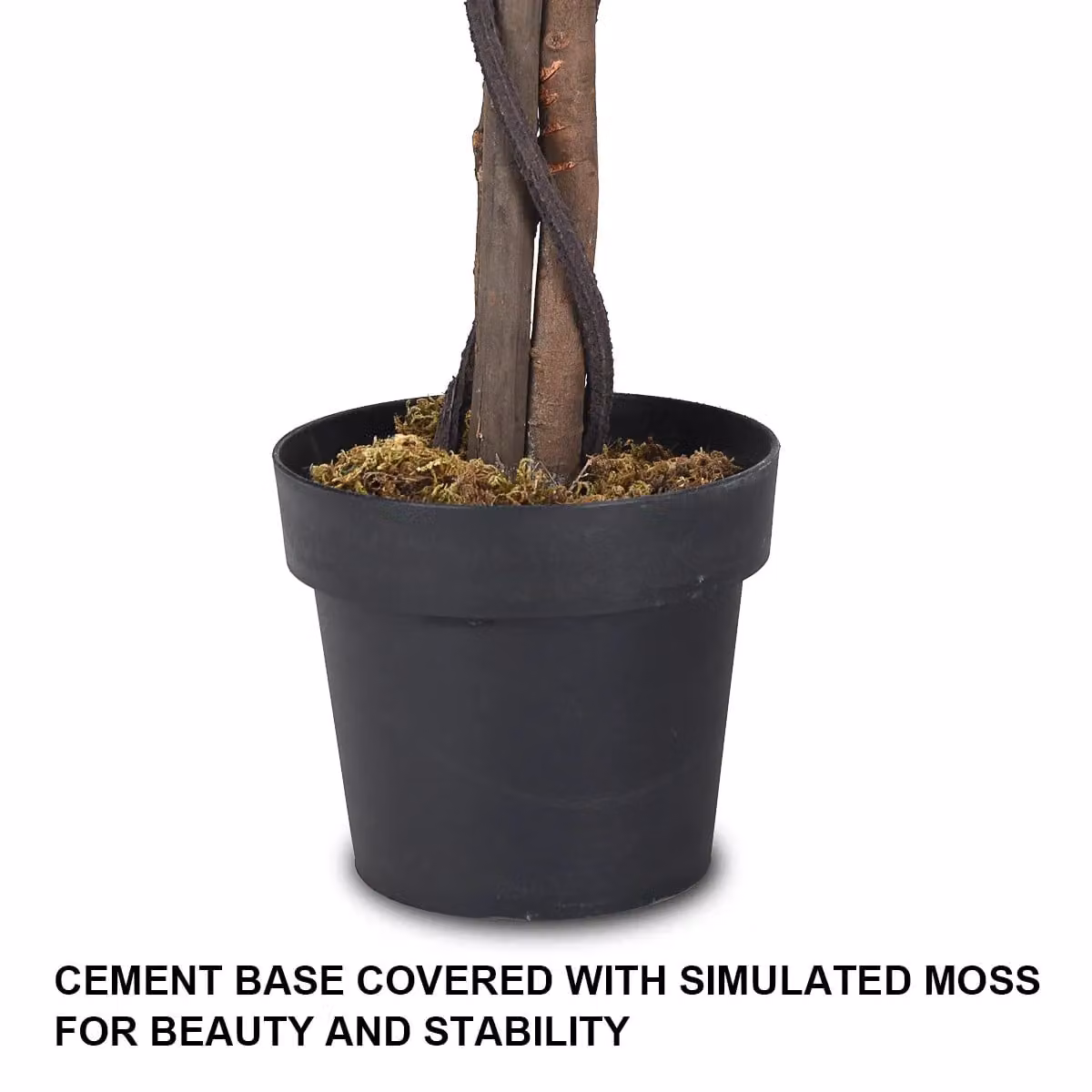 Gymax 180 cm Artificial Ficus and Wisteria Tree with Nursery Pot in Green and Pink – 3