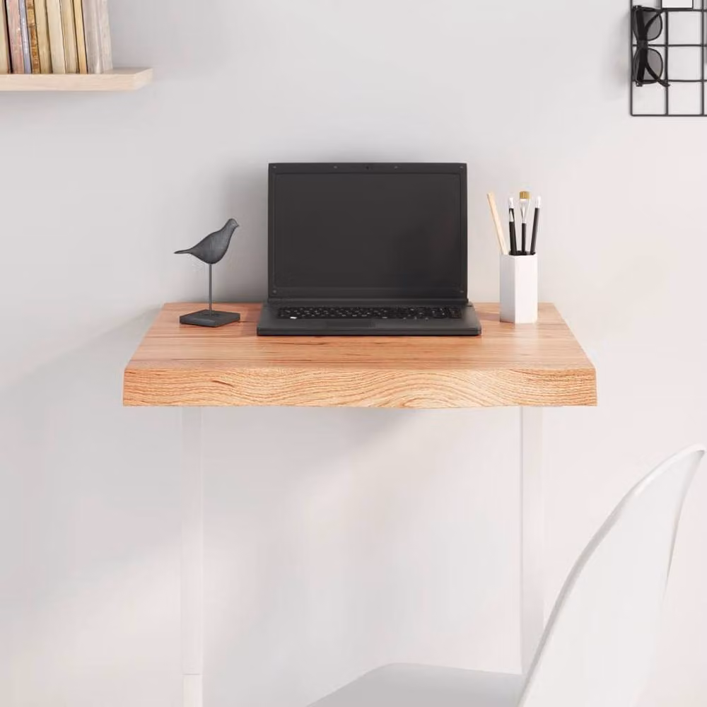 Berkfield Home Table Top Oak Wood in Light Brown W/D/H: 60 x 40 x (2-6) cm – 2