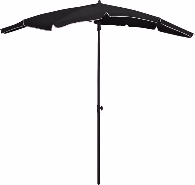 Berkfield Home Garden Parasol with Pole, Black, W: 200 cm, D: 130 cm – 1