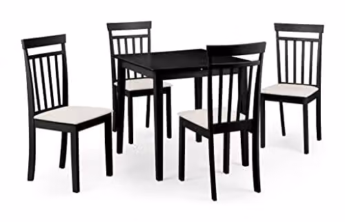 Julian Bowen Rufford Square to Rectangular Extending Dining Table in Black, W/D/H: 80 x 80 x 75 cm – 2