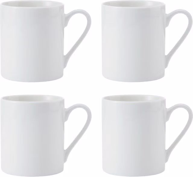 Mikasa Egret White Bone China Mugs, Set of 4, 380ml – 1