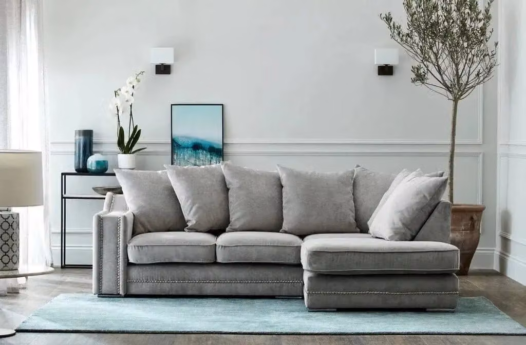 Snugg Furniture UK Limited Robin Studded Right Hand Corner Sofa in Grey – 2