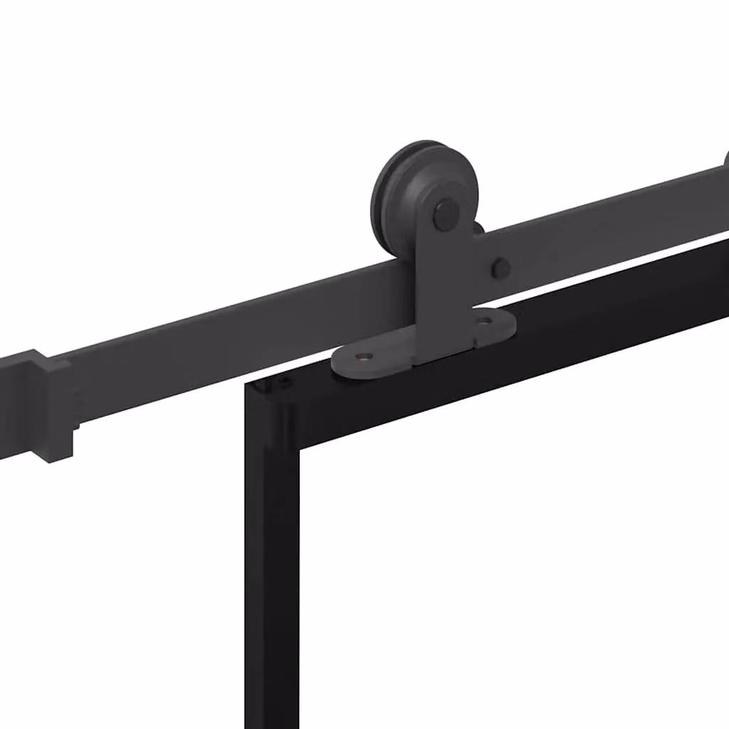 Berkfield Home Modern Sliding Door with Hardware Set, Black ESG Glass and Aluminium, W: 76 cm, H: 205 cm – 3