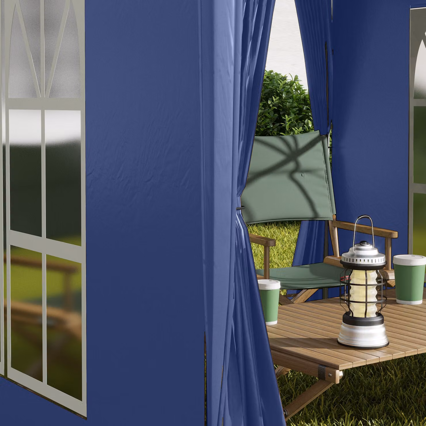 Outsunny Blue Waterproof Gazebo with Removable Walls and Carry Bag, W: 200 cm, D: 200 cm, H: 240 cm – 9