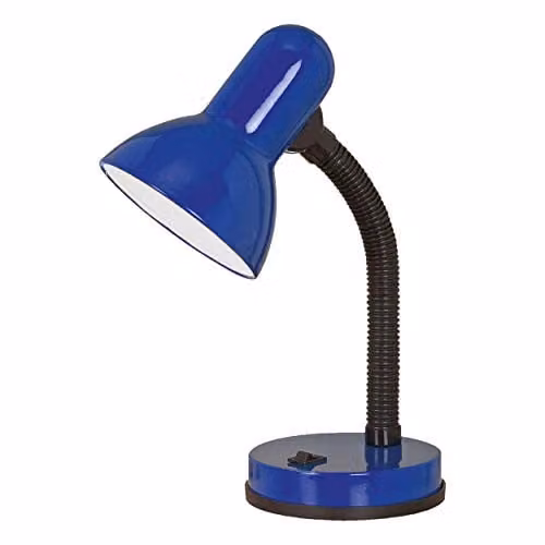 Loops Adjustable Task Table Lamp in Blue, E27, 40W with Rocker Switch