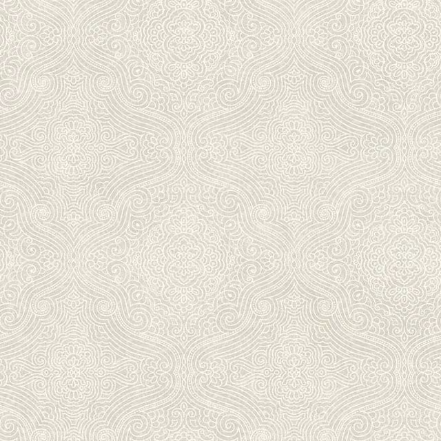 Wallquest Caspia Geometric Swirls Abstract Wallpaper in Grey, White and Beige