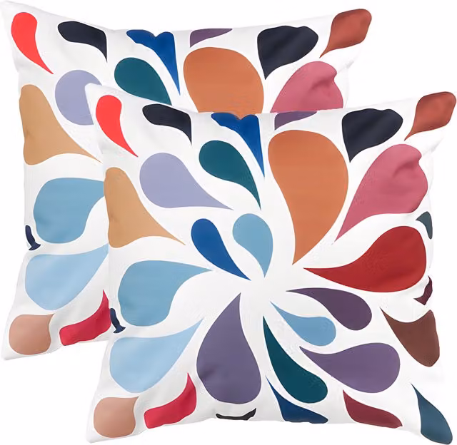 Gardenista Droplets Multi Printed Outdoor Scatter Cushion Set of 2