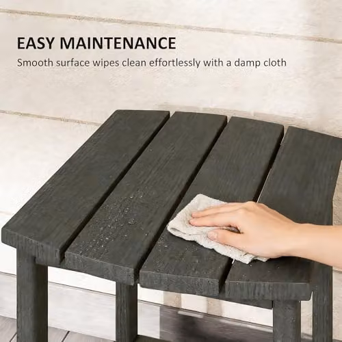 Outsunny Grey Plastic Outdoor Side Table for Garden and Terrace – 8