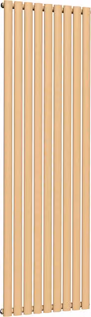 Lux Heat Oval Coloured Vertical Radiator in Caramel Fudge, H 180 cm x W 54 cm