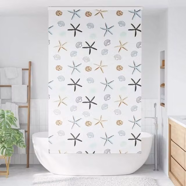Berkfield Home Shower Roller Blind with Cassette, White, W: 116 cm, H: 240 cm