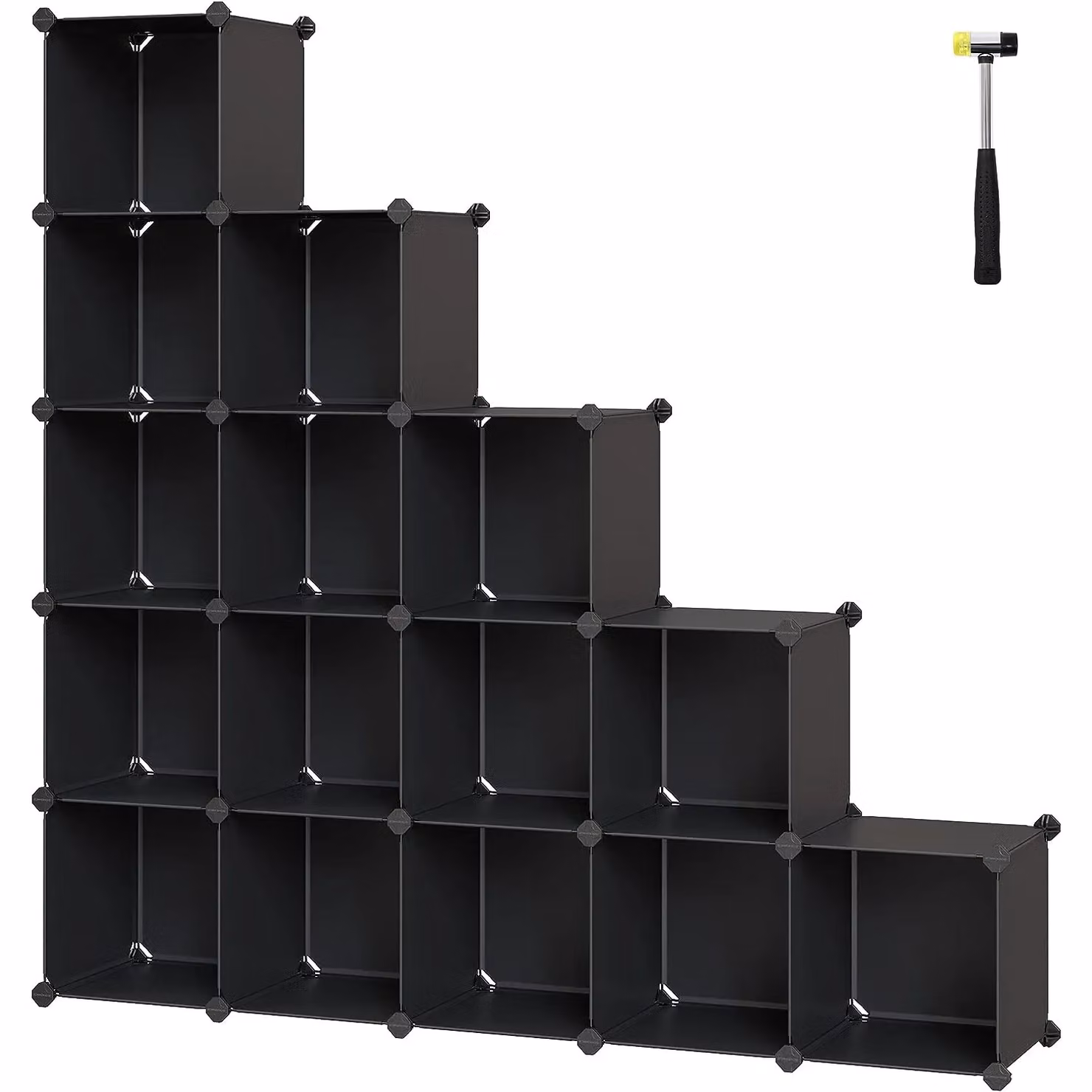 SONGMICS 16 Cube Modular Storage Organiser and Shoe Rack in Black – 4