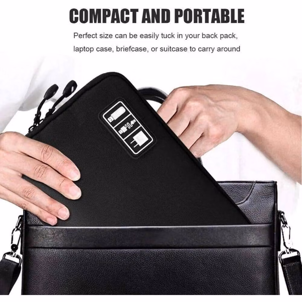 NESTLUNE Travel Electronic Accessories Storage Bag in Black, Width: 90 cm – 2