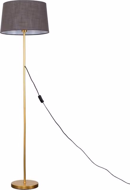 ValueLights Charlie Modern Stem Floor Lamp with Gold Shade and Grey Base