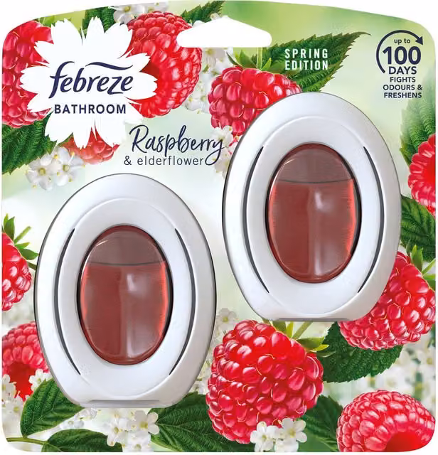 Febreze Bathroom Air Freshener Raspberry and Elderflower White 2 Pack