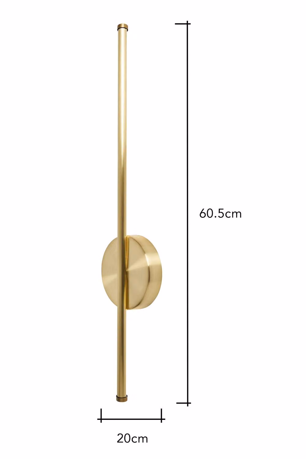BHS Lighting Rosanna Rechargeable LED Wall Light in Gold/Brass, W/D/H: 60.5 x 20.0 x 20.0 cm – 3