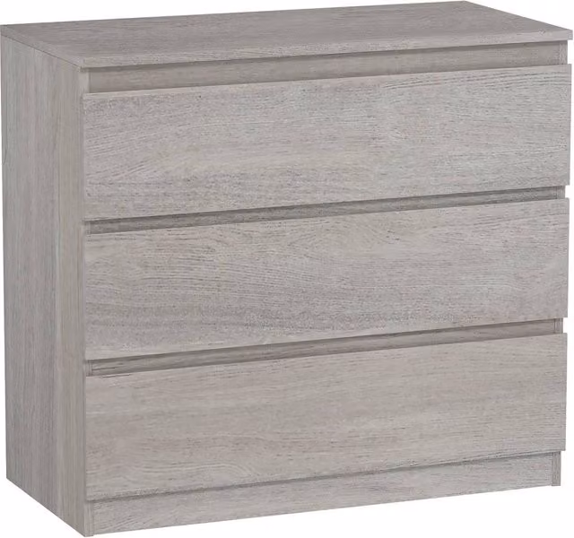 ERGOVEXA Chest of Three Drawers, Grey Wood Effect – 1