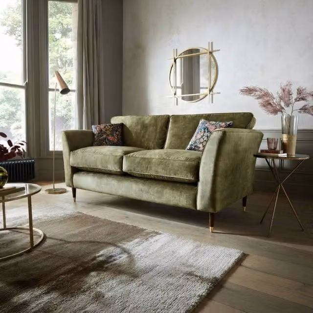 Stratus Interiors Idolic Fabric Upholstered Sofa in Green