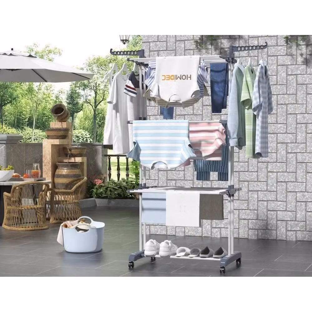 PAWNORA Foldable Laundry Drying Rack in Silver and Grey – 2