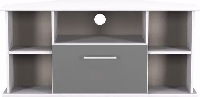 Ready Assembled 2 U Gloucester Corner TV Unit in Mid Grey