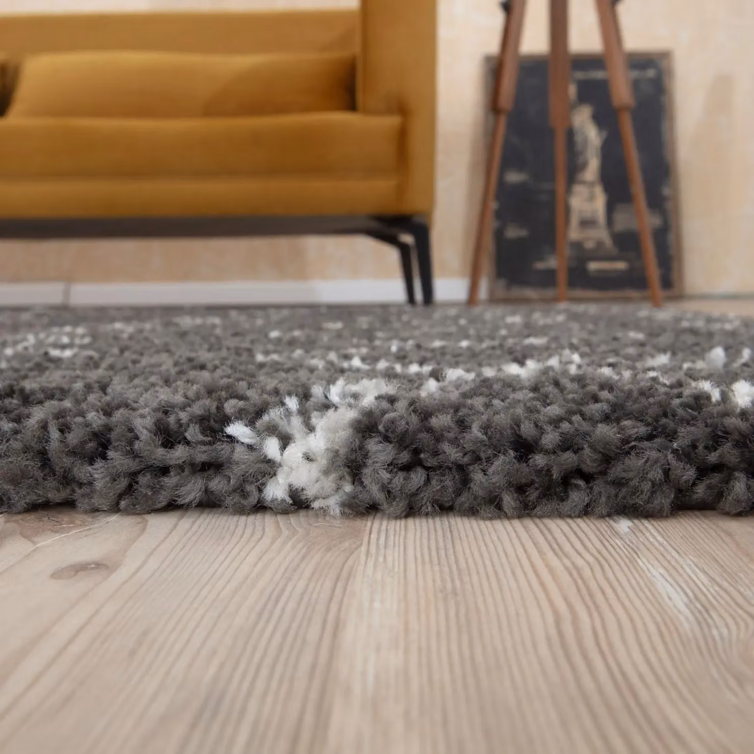THE RUGS Moroccan Soft High Pile Shaggy Zigzag Rug, Dark Grey, W: 160 cm, D: 230 cm – 3