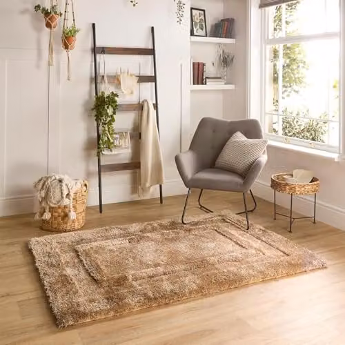 Phoenox Textiles Limited Origins Hand Tufted Polyester Rug in Beige, W: 120 cm, L: 170 cm – 2