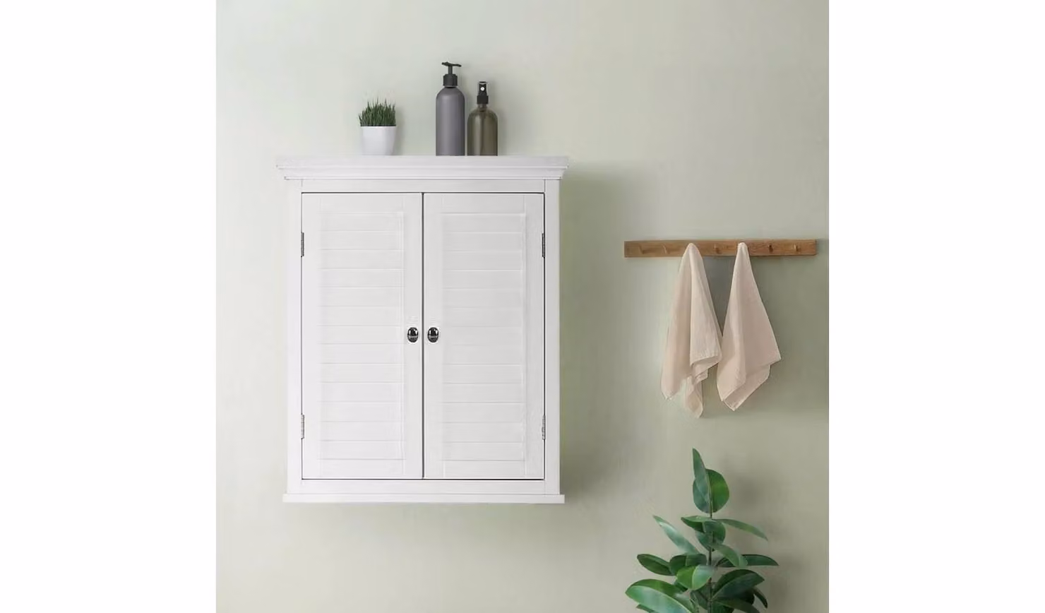 Teamson Home Glancy White Wall Mounted 2 Door Cabinet with Internal Shelves