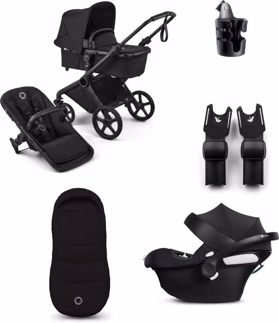 Bugaboo Cub Essential Pushchair Bundle with Cybex Aton B2 i-Size Baby Car Seat in Heritage Black