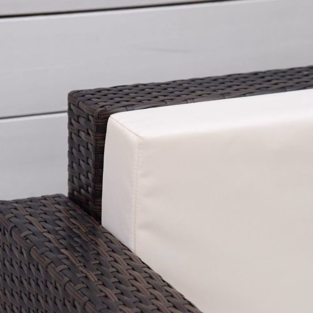 Wyld Haus Rado Mixed Brown PE Rattan Single Outdoor Armchair with Cream Cushions – 8