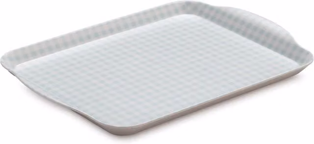 Zeal Premium Melamine Gingham Rectangular Tray with Handles in Blue, W: 27 cm, D: 21 cm