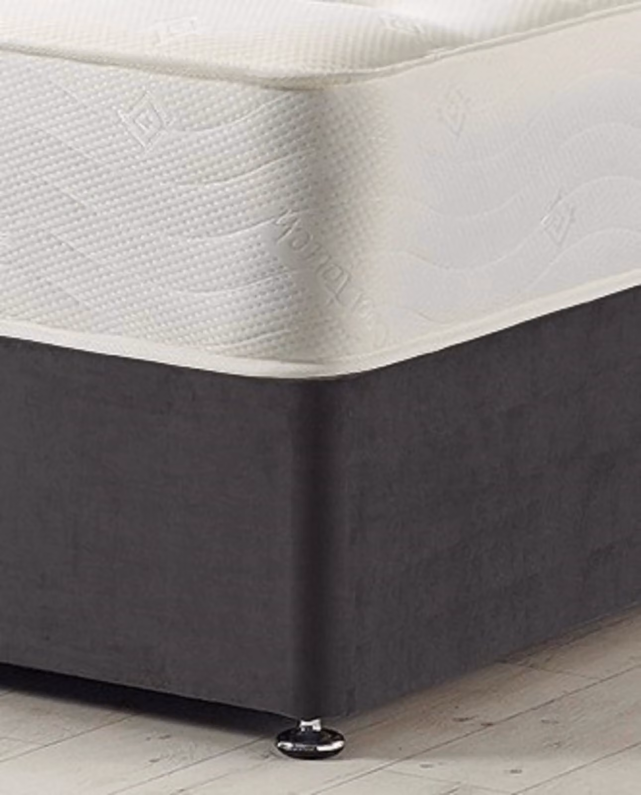 Somnior Flexby Black Velvet Chesterfield Divan Bed with Orthopaedic Hybrid Memory Foam Mattress and Headboard, W/D/H: 120 x 200 cm – 2