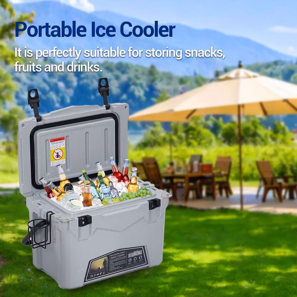 London Boutique Ice Chest Cooler Box 20QT Grey – 5