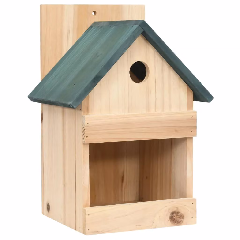 Berkfield Home Set of 4 Rustic Firwood Hanging Bird Houses in Beige, W/D/H: 23 x 19 x 33 cm – 2