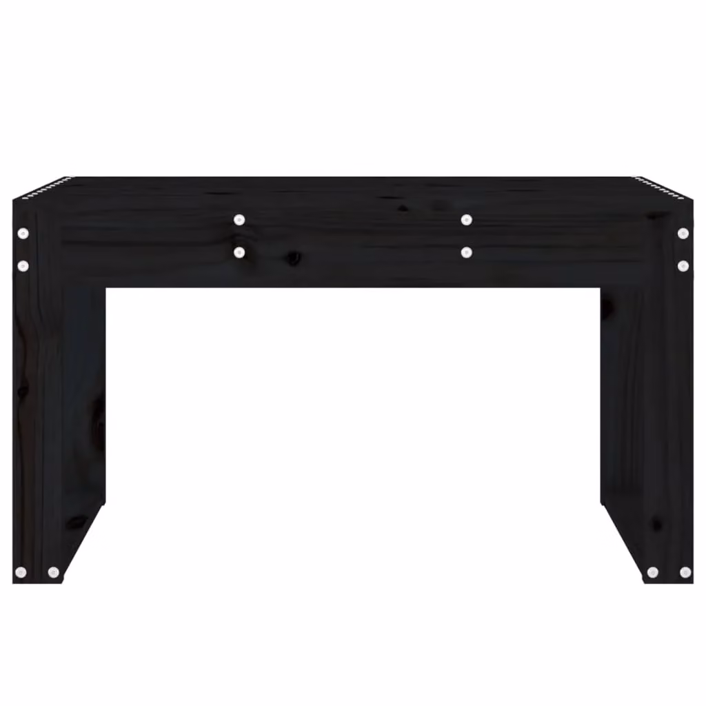 Berkfield Home Rustic Black Solid Wood Pine Garden Bench W/D/H: 80 x 38 x 45 cm – 2