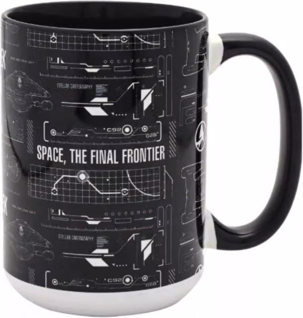 Widdop and Co. Star Trek Tech Geometric Mug in Black and White, 444ml – 4