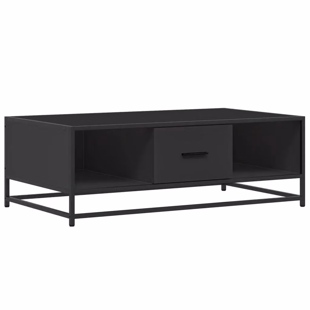 Berkfield Home Industrial Black Coffee Table in Wood and Metal, W/D/H: 100 x 57 x 35 cm – 2