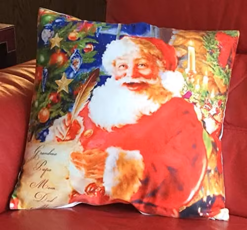 Luxor Living Red Velvet Christmas Decorative Cushion, W/D/H: 45 x 45 x 45 cm