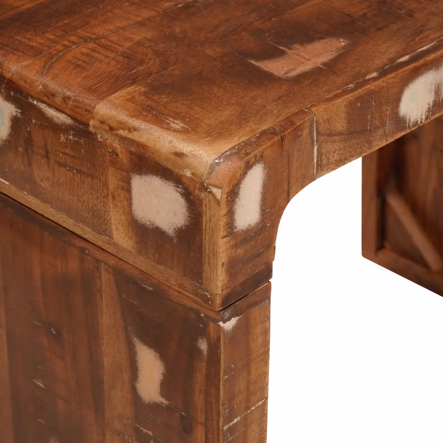 Berkfield Home Rustic Rectangular End Table in Brown Multicolour Solid Reclaimed Wood – 5