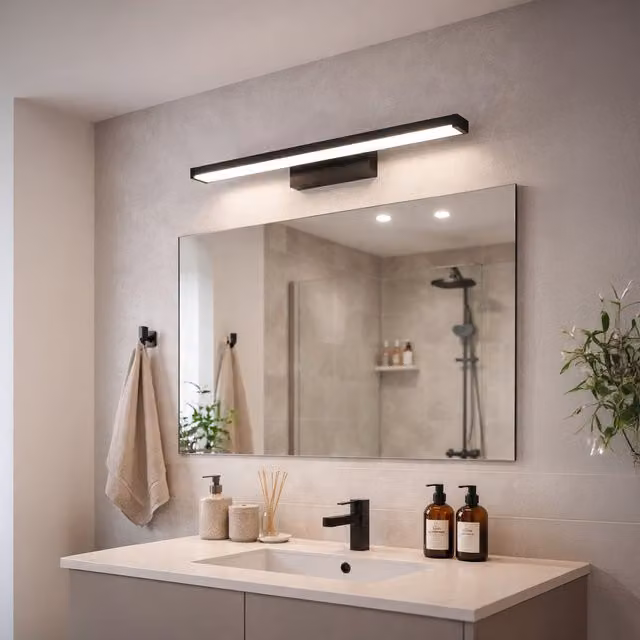 Eglo Galenzana-E LED Neutral White Bathroom Mirror Light, Black