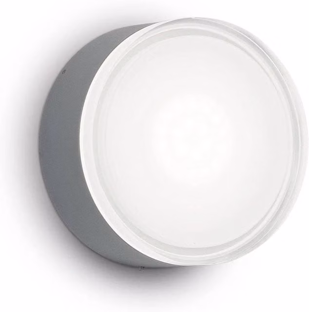 Ideal Lux Urano Round Flush Ceiling Light in Anthracite, Diameter: 16 cm