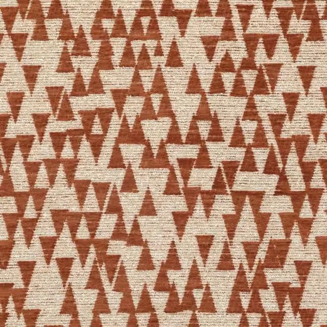 Ante Decor Hermes Graphic Chenille Fabric in Cream, Beige, Orange and Brown
