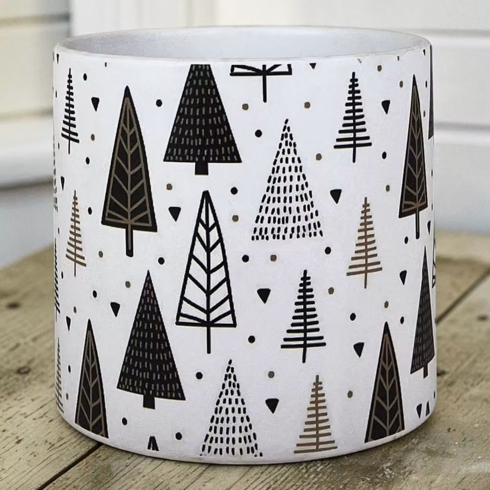 Four Candle White Ceramic Christmas Tree Pattern Tabletop Pot, W/D/H: 16 x 16 x 16 cm – 2