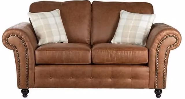LUXURY LIFE Oakley 2 Seater Modern Fabric Sofa in Brown